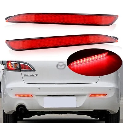 Red Lens LED Bumper Reflector Tail Brake Stop Light For 2010-13 Mazda 3 Axela BL - Image 1 of 4