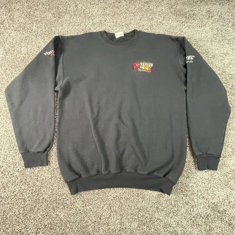 Joe Gibbs Racing Sweater Adult Medium Black NASCAR M&Ms Sweatshirt Mens * Cover
