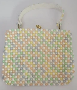 Vintage Pastell Kunststoff Perlen Handtasche Candy Dot EUC - Bild 1 von 7