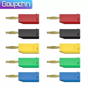 10PCS 10A 2mm Banana Plug Gold Plated Stackable Connector for Speaker Amplifier - Bild 1 von 7