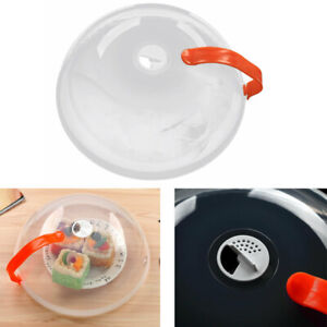 Microwave Plate Cover Splatter Lid Guard with Steam Vent Handle BPA Free 10.5in