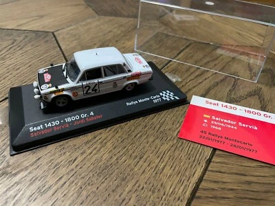 IXO Seat 1430-1800 Gr.4 Rallye Monte-Carlo 1977 White Salvador 1/43 Scale Model - Image 1 of 4