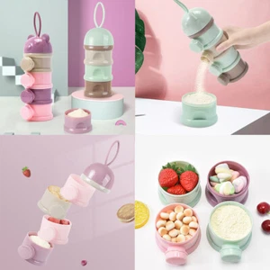 US 3-4 Layers Baby Formula Milk Powder Dispenser Infant Snack Storage Container - Picture 1 of 41