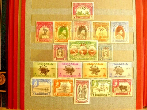 British Colony of Bahawalpur, old stamp collection, including several valuables Cover