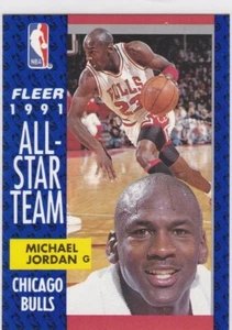 MICHAEL JORDAN 1991 Fleer ALL-STAR TEAM Basketball Chicago Bulls Card - Picture 1 of 2