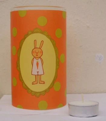 Räder Teelichtglas Teelicht Glas Hase Ostern Dekoration Hasenbande Rudi Rübe - Bild 1 von 4