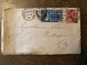 1890 Cover n Letter Spec Postal Delivery Stamp Shoe Print Killer Cancel Philadel - Picture 1 of 4