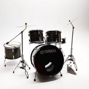 1/6 Miniature Drum Set Yamaha Style FULL BLACK Music Band Diorama Display GIFT - Picture 1 of 3