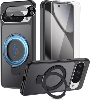 LONFEID Unsichtbarer Ständer Hülle für Google Pixel 10/ Pro /XL Magnetischer + Hartglas