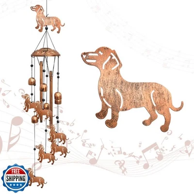 Dachshund Wind Chimes for Outside, Metal Windchimes Outdoors Birthday Gifts f - Image 1 of 4