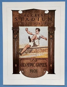 1908 Olympic Games London England Vintage Poster 16" x 12" NOS - Bild 1 von 2