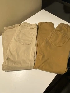 Lot Of 2 Boys 7 Slim Built-in Tough Old Navy Pants Jeans  Excellent Con Brown - Picture 1 of 5