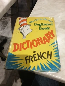 The Cat in the Hat Dictionary in French (1967) 1st UK Ed Hardcover & Dustjacket - Picture 1 of 9