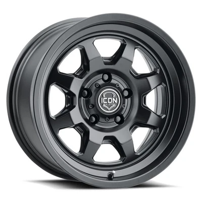 17x8.5 Icon Alloys Nuevo Satin Black Wheels 5x150 (25mm) Set of 4 - Image 1 of 4