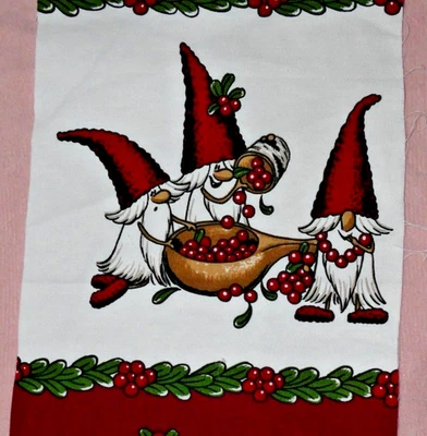 Stoff - 3 Wichtel  Panel Neu ungewaschen - 47x23 cm Weihnachten - Bild 1 von 4