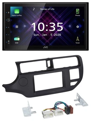 JVC DAB 2DIN MP3 Bluetooth USB Autoradio für Kia Rio 11-14 UB schwarz - Bild 1 von 4