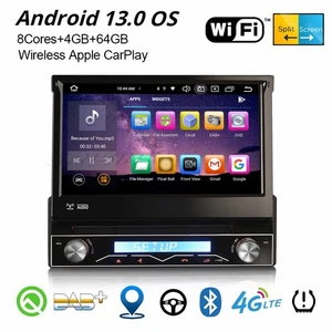 8-Core Android 13 Universal 1 Din DAB+ Autoradio CarPlay DVD WiFi Navi OBD2 64GB - Bild 1 von 14