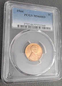 1944 Lincoln Memorial Cent Gold Shield PCGS MS66RD - Picture 1 of 3