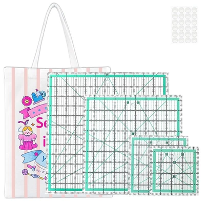 Quilting Rulers Non Slip,Square Sewing Rulers Acrylic Fabric Cutting Ruler with - Image 1 of 4