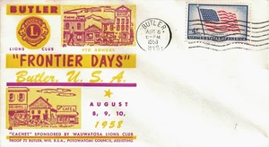 1958 Butler, Wisconsin Cover with a Classic Lions Club Frontier Days Cachet - Picture 1 of 1