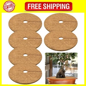 6 Pcs Coconut Fiber Mulch Ring, 24 Inch Coco Coir Tree Ring Mulch Mat, 100% N... - Picture 1 of 7