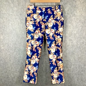 J. Crew Collection Silk Antique Floral Poppy Shantung Trouser Pants Size 4 - Picture 1 of 13