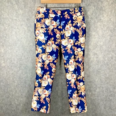 J. Pantalones Pantalón Shantung Colección Crew Seda Antiguo Floral Amapola Talla 4 Foto 1 de 4