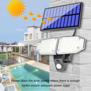 1x LED Solar Lights Außen Wandlampe Mit Einstellbarem Bewegungssensor Spotlight - Bild 1 von 6