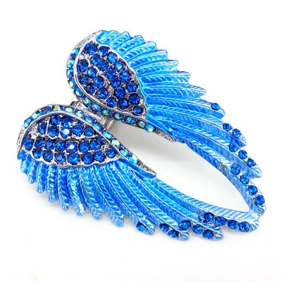 Lovely Blue Angel Wing 5.5cm Long Use Austria Crystal Stretchy Ring - Image 1 of 3