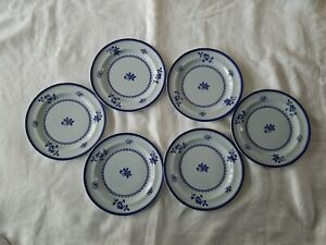 6 Spode Gloucester Blue Salad Plates England Fine Stone 8" (A)