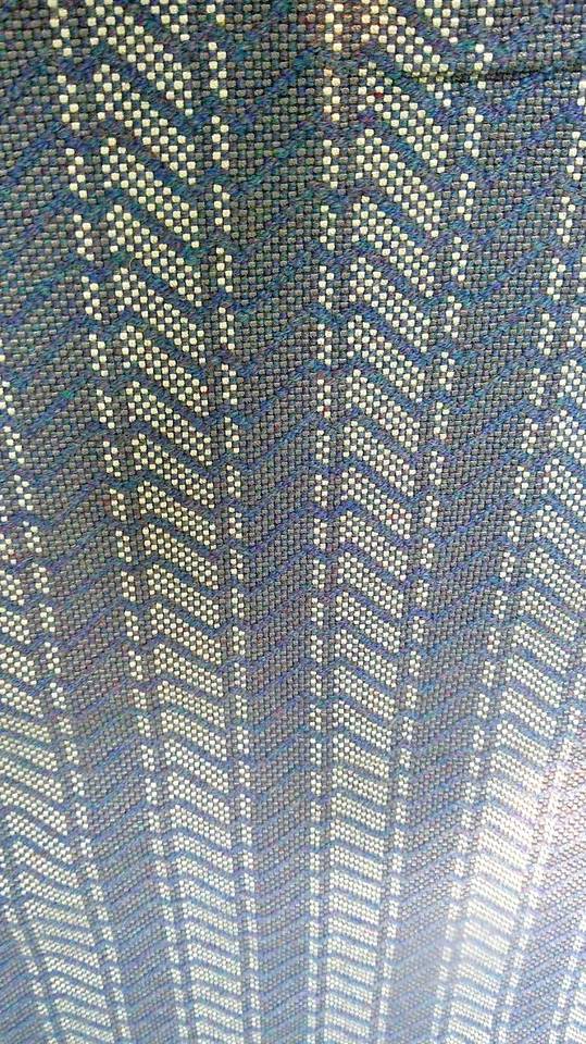 Herman Miller "Foothills Cobalt" Navy/White Modern Herringbone Stripe Wool Blend - Image 1 of 3