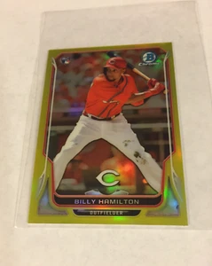 2014 BOWMAN CROMO ORO GIALLO MINI RIFRATTORE ROOKIE BILLY HAMILTON RC/25 - Foto 1 di 1