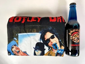 Vintage Motley Crue Brue Beer Bottle and Promotional T-Shirt SZ L Band Tee RARE - Picture 1 of 7