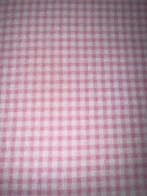 JoAnn Fabric Gingham Pink 100% Cotton Flannel Fabric BTY 42 in Wide Baby Nursery - Image 1 of 4