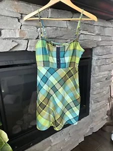 Mini Vestido Urban Outfitters XS Verde a Cuadros Cremallera Lateral Correas Ajustables Sin Mangas - Imagen 1 de 9