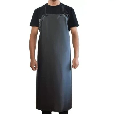 Waterproof Rubber Vinyl Apron Black - 43" Light Duty Aprons - Image 1 of 4