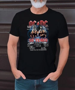 ACDC 50th Anniversary Signature Tee 1973-2023 | Rock Band ACDC Tour 2025 Shirt - Picture 1 of 4