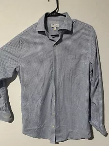 Peter Millar Hemd Herren Small Sommer Komfort Langarm Knopfleiste blau kariert - Bild 1 von 3
