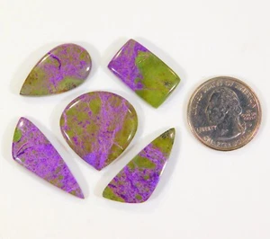 59 CT Natural Atlantisite Stichtite Mix Shape Cabochon Gemsotne Small Lot DK=125 - Picture 1 of 5