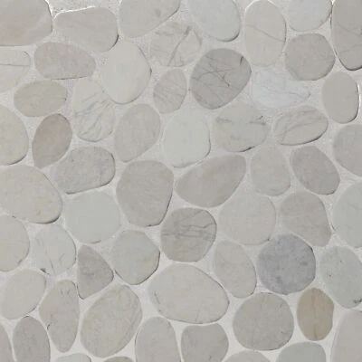 White Timor Sliced Pebble Mosaic Wall & Floor Tile ($9.94/SqFt) - Image 1 of 4