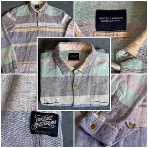 Scotch & Soda Hemd Herren L blau gestreift dick Flanell Far East Knopfleiste - Bild 1 von 13