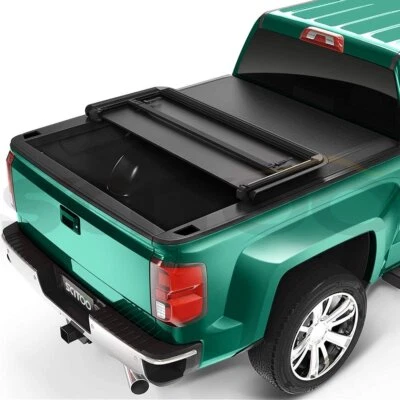 For 2019-2022 Ford Ranger 5 Ft Truck Bed Soft Top Folding Tri-Fold Tonneau Cover - Image 1 of 4