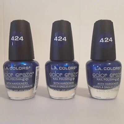 L.A. Lote de 3 esmaltes de uñas de colores #CNP424 con cable, color loco con endurecedores de uñas Foto 1 de 3