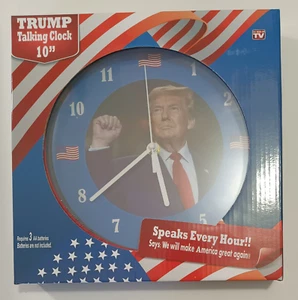 Trump Talking 10 inch Wall Clock  Speaks Every Hour - Picture 1 of 2