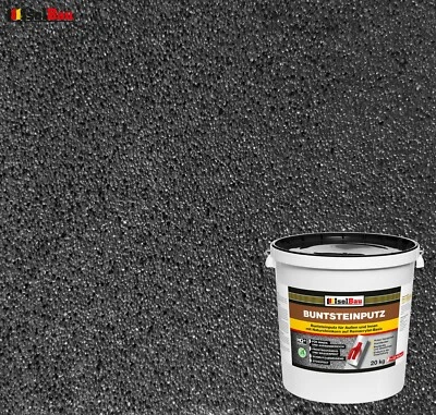 ISOLBAU Mosaikputz Buntsteinputz BP 100 (Anthrazit) 20 kg Fertigputz Sockelputz
