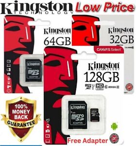 Kingston 32GB 64GB 128GB Micro SD SDHC SDXC Memory Card TF Class 10 with Adapter