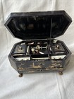 Antique Chinese Export Gilded Lacquer Sewing Box W/Fittings