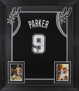 Tony Parker Authentic Signed Black Pro Style Framed Jersey BAS Witnessed - Picture 1 of 1
