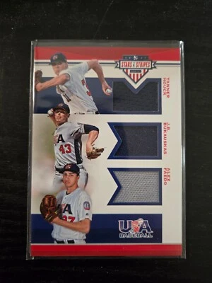 A. Faedo / T. Houck / JB Bukauskas 2017 USA STARS & STRIPES TRIPLE JERSEY /199 - Image 1 of 2