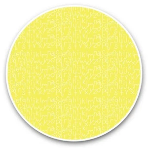2 x Vinyl Stickers 25cm - Light Yellow Alphabet Pattern School Kids #45555 - Afbeelding 1 van 8